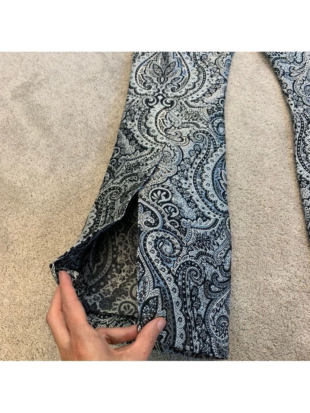 ZARA black silver jacquard pants limited edition Sz M NWT - Picture 8 of 15